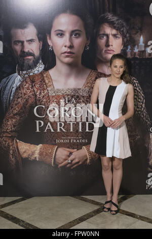 'La Corona Partida' photocall at Verdi Cinema  Featuring: Irene Escolar Where: Madrid, Spain When: 16 Feb 2016 Stock Photo