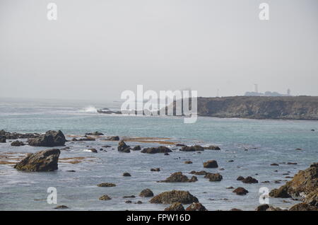 An ocean scene from along the Pacific Coast Highway in California, USA. Stock Photo