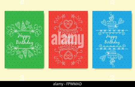 Happy birthday text vector banner design. Birthday greeting typography ...