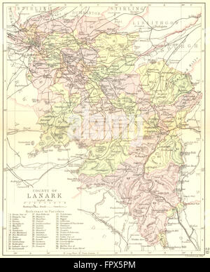 SCOTLAND: Lanark: Lanarkshire: Philip, 1891 antique map Stock Photo