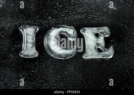 The word ice in ice letters Stock Photo