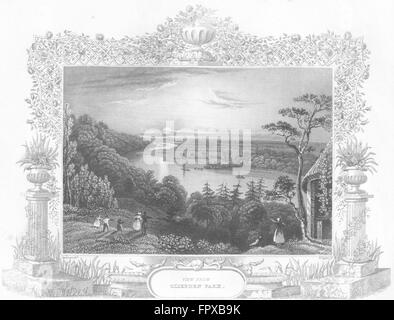 BUCKS: View from Cliveden Park: Tombleson, antique print 1830 Stock Photo