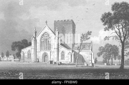 WALES: St Asaph Cathedral, Flintshire: Gastineau, antique print 1831 Stock Photo