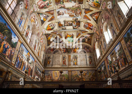 VATICAN CITY, ROME - MARCH 02, 2016: Interior and architectural details of the Sistine chapel, March 02, 2016, Vatican city, Rom