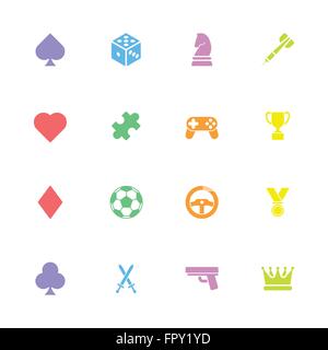 [EPS10] colorful simple flat game icon set for web design, user interface (UI), infographic and mobile apps Stock Vector