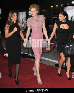 LOS ANGELES, CA - DECEMBER 9, 2009: Penelope Cruz (left), Nicole Kidman & Stacy 'Fergie' Ferguson at the Los Angeles premiere of their new movie 'Nine' at the Mann Village Theatre, Westwood. Stock Photo