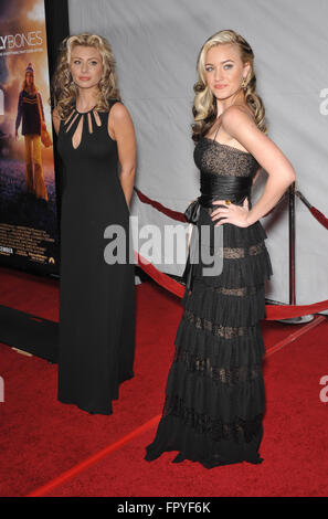 LOS ANGELES, CA - DECEMBER 7, 2009: Aly Michalka (left) & Amanda AJ Michalka at the Los Angeles premiere of 'The Lovely Bones' at Grauman's Chinese Theatre, Hollywood. Stock Photo