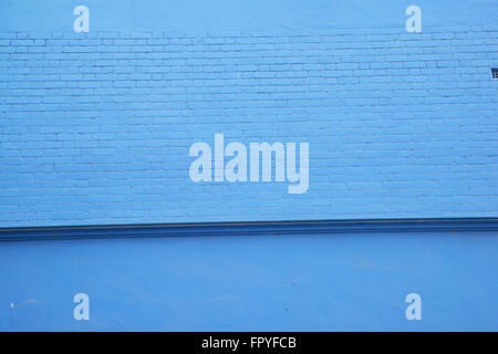 Blue Brick Wall. Stock Photo