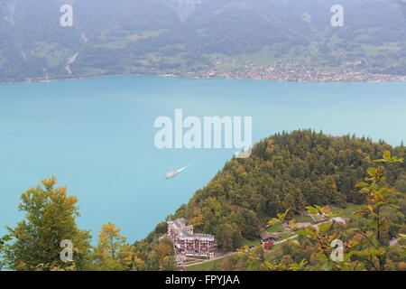 A photograph of a passenger ferry on Lake Brienz in Switzerland. Stock Photo