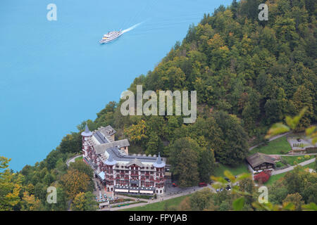 A photograph of a passenger ferry on Lake Brienz in Switzerland. Stock Photo