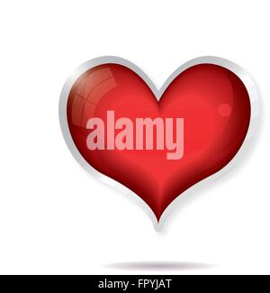 valentine heart vector illustration on white background isolated Stock Vector