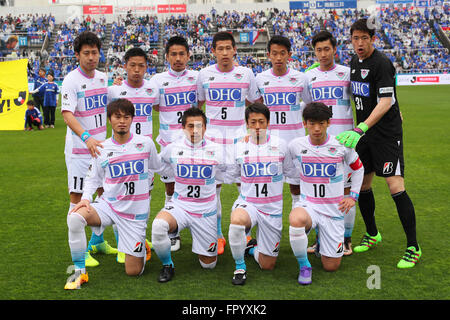 Sagan Tosu team group line-up,  MARCH 19, 2016 - Football /Soccer :  2016 J1 League 1st stage match  between Yokohama F Marinos 2-1 Sagan Tosu  at NHK Spring Mitsuzawa Football Stadium, Kanagawa, Japan.  (Photo by YUTAKA/AFLO SPORT) Stock Photo