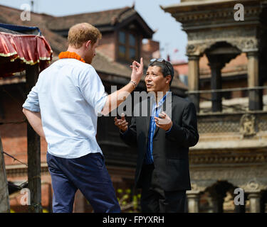 Patan, Nepal. 20th March, 2016. Prince Harry visits Patan Dubar Square during his five-day official visit to Nepal. Credit:  Dutourdumonde/Alamy Live News Stock Photo