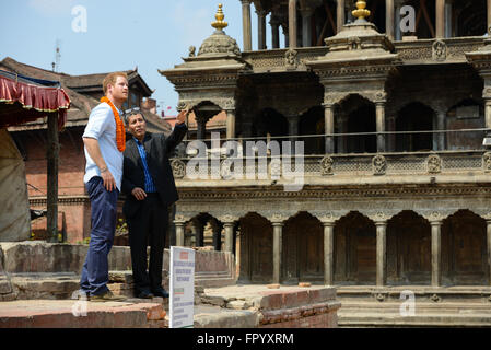 Patan, Nepal. 20th March, 2016. Prince Harry visits Patan Dubar Square during his five-day official visit to Nepal. Credit:  Dutourdumonde/Alamy Live News Stock Photo