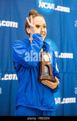 Kentucky swimmer Danielle Galyer during the NCAA Women's Swimming and Diving Championship on Saturday Mar. 19, 2016 at Georgia Tech Campus Recreation Center, in Atlanta, GA. Jacob Kupferman/CSM Stock Photo