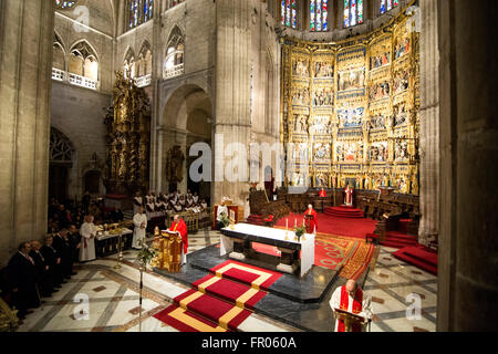 Oviedo, Spain. 20th March, 2016. The mass at Oviedo Cathedral at Palm Sunday, that commemorates Jesus' triumphal entry into Jerusalem, on March 20, 2016 in Oviedo, Spain. Credit:  David Gato/Alamy Live News Stock Photo