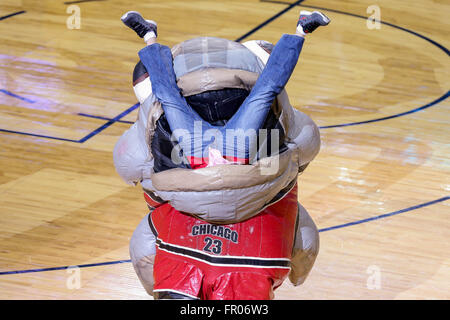 New Orleans, LA, USA. 20th Mar, 2016. Entertainment for the fans on a time out during an NBA basketball game between the Los Angeles Clippers and the New Orleans Pelicans at the Smoothie King Center in New Orleans, LA. Stephen Lew/CSM/Alamy Live News Stock Photo