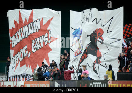 Washington, DC, USA. 20th Mar, 2016. 20160320 - D.C. United fans show their support before the start of a match against the Colorado Rapids at RFK Stadium in Washington. Credit:  Chuck Myers/ZUMA Wire/Alamy Live News Stock Photo