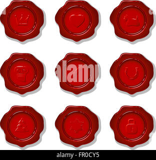 Collection of vector wax seal on a white background. Stock Photo