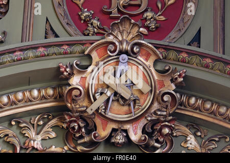 Detail of altar in the Basilica of the Sacred Heart of Jesus in Zagreb, Croatia Stock Photo