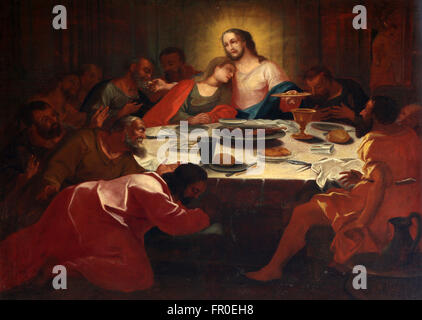 Last Supper , Basilica of St. Vitus in Ellwangen, Germany on May 07, 2014. Stock Photo