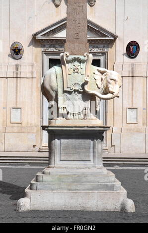 Beautiful monument of Elephant by Bernini on Piazza della Minerva in Rome, Italy Stock Photo