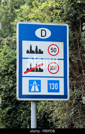 speed limit sign 130 at autobahn, highway Germany Stock Photo - Alamy