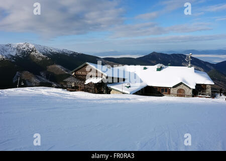 Jasna, LIPTOV, SLOVAKIA - DECEMBER 05, 2014: Luxury restaurant Von Roll on the Lukova mountain in Jasna, Low Tatras, Slovakia. Stock Photo