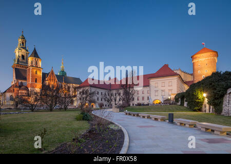 Evening at Wawel Royal Castle in Krakow, Poland. Stock Photo