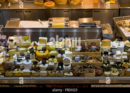 A view from above of the cheese counter at Whole Foods on Houston Street in downtown Manhattan, Ne York City Stock Photo