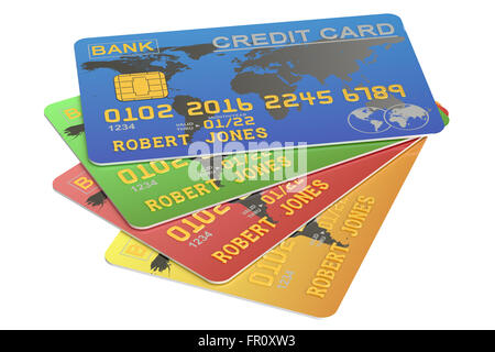Credit Cards isolated on white background Stock Photo