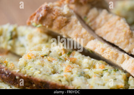 closeup to vegetarian pate slices Stock Photo