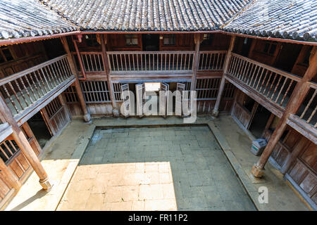 Ha Giang, Vietnam - March 18, 2016: Old building at Sa Phin Town in Ha giang province, Vietnam Stock Photo