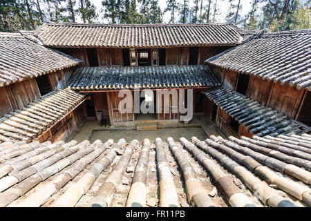 Ha Giang, Vietnam - March 18, 2016: Old building at Sa Phin Town in Ha giang province, Vietnam Stock Photo