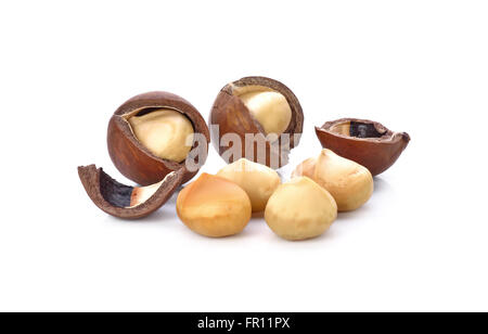 macadamia nuts isolated on white background Stock Photo
