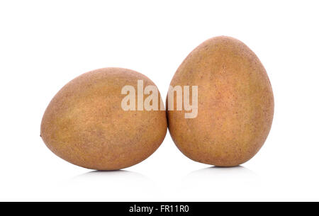 Sapodilla fruit on white background. Stock Photo