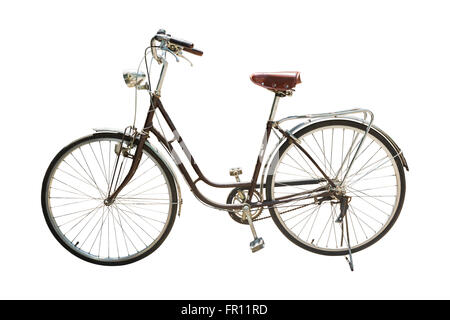 Retro styled bicycle isolated on a white background Stock Photo