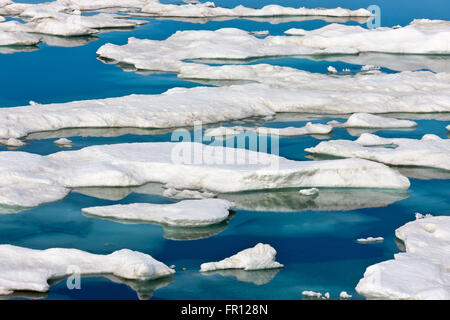 Floating ice on Bering Sea, Russia Far East Stock Photo