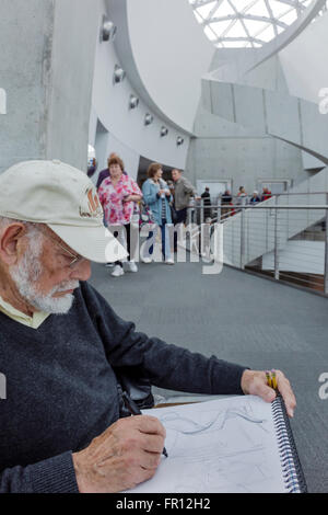 St. Saint Petersburg Florida,Salvador Dali Museum,art artwork,gallery galleries,interior inside,senior seniors old citizen citizens pensioner pensione Stock Photo