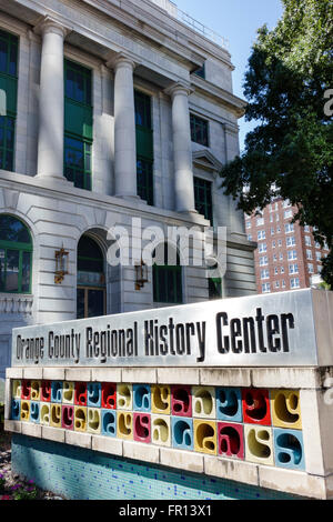Orlando Florida,Orange County Regional History Center,centre,sign,front,entrance,historic Orange County Courthouse,museum,FL160214002 Stock Photo