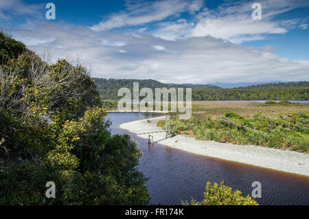 Ōkārito - Three Mile Lagoon on the West Coast of South Island in New Zealand Stock Photo