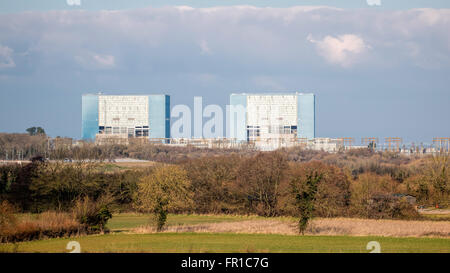 Somerset, UK - February 28, 2016: Hinkley Point Nuclear Power Station Somerset, UK. EDITORIAL USE ONLY Stock Photo