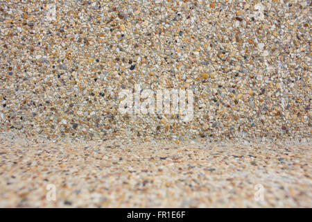 Exterior walls mixed gravel and cement. Stock Photo