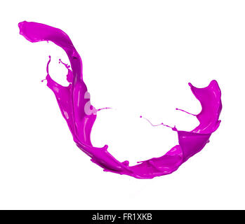Pink paint splash, isolated on white background Stock Photo