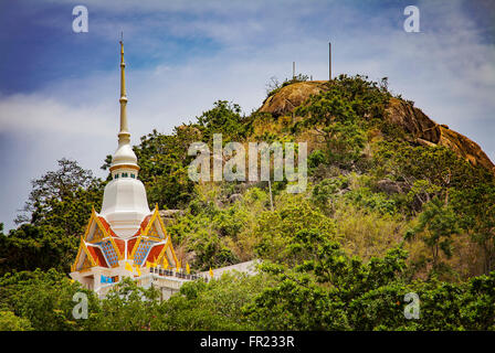 Image of buddhist temple in the hills mount Takiab. Hua Hin, Thailand. Stock Photo