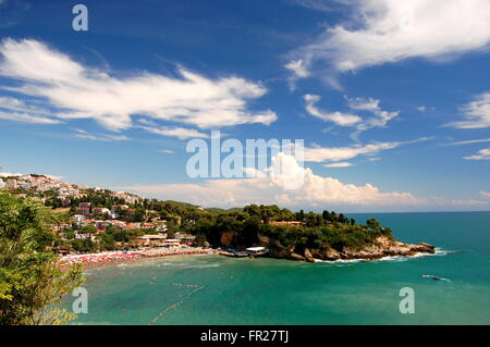 Picturesque gorgeous cliff in Ulcinj, Montenegro Stock Photo