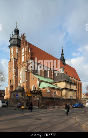 Afternoon at Wolnica square in Kazimierz, historic Jewish quarter in Krakow, Poland. Stock Photo