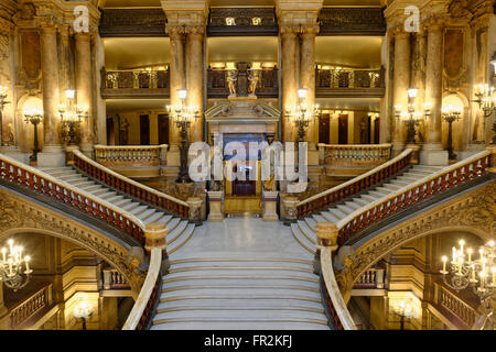 Opera Garnier, Grand Staircase, Paris, France Stock Photo