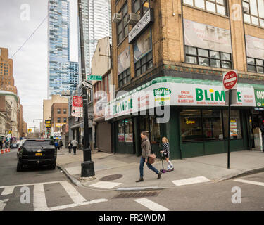 A Blimpie franchise in Downtown Brooklyn in New York on Saturday, March 12, 2016. Blimpie is owned by Arizona-based Kahala Brands who also controls Cold Stone Creamery, Tasti-D-Lite, Planet Smoothie, Pinkberry and other brands. ( © Richard B. Levine) Stock Photo