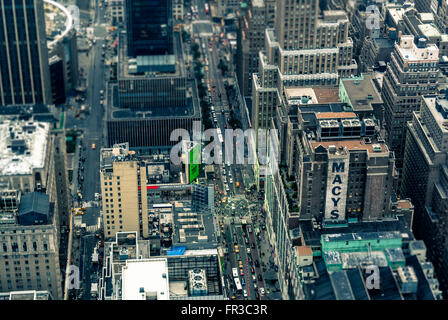 Macy's department store, New York City. Aerial view from the Empire State buidling, USA. Stock Photo